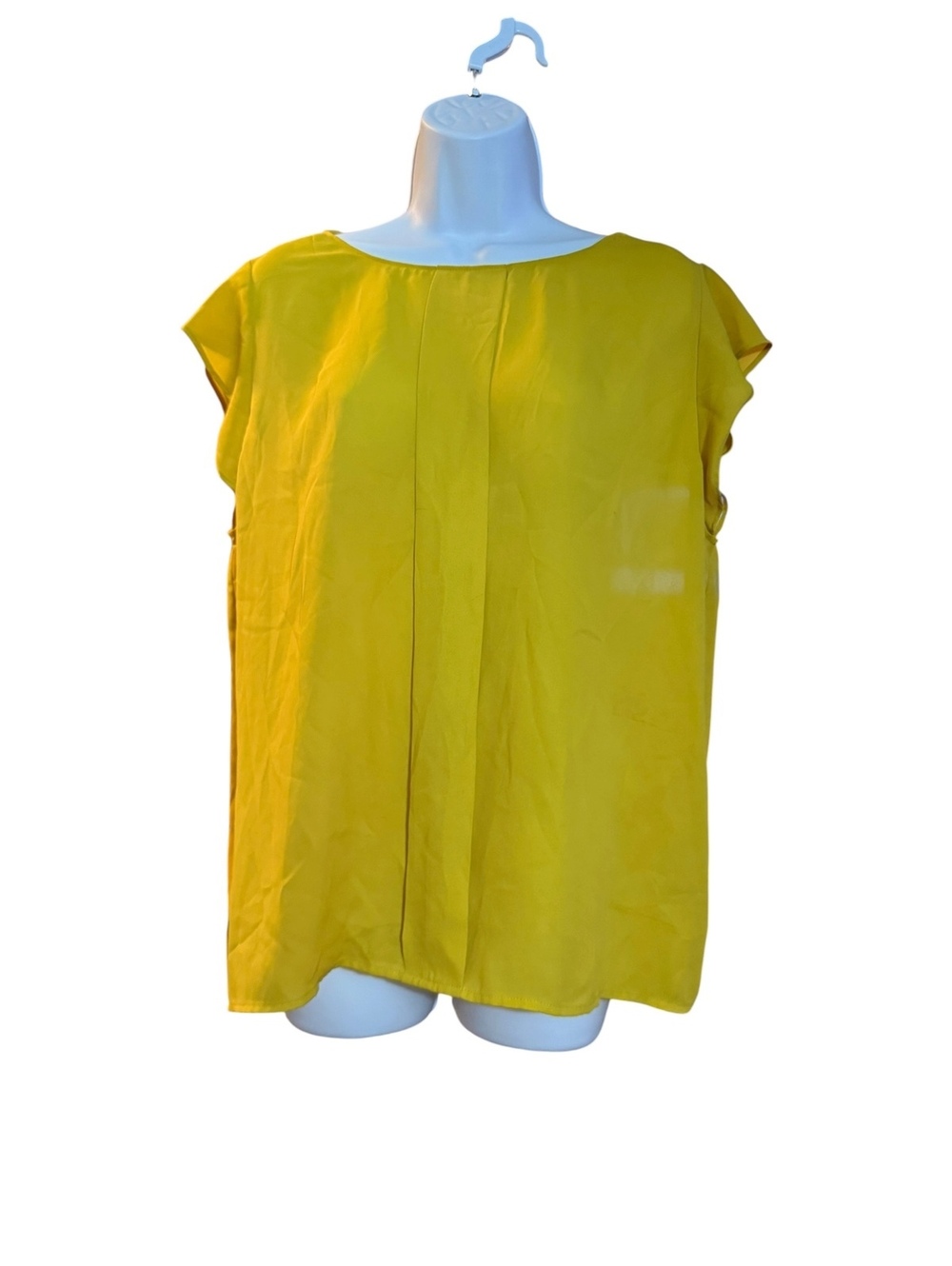 Tahari Arthur S. Levine Yellow Cap Sleeve Blouse